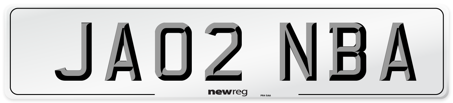 JA02 NBA Number Plate from New Reg